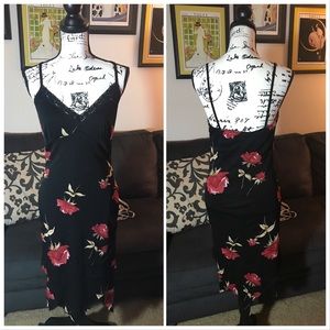 Hourglass Floral Handkerchief Midi Strap Dress S